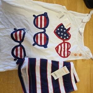 Gymboree White and Blue Kids Matching Set